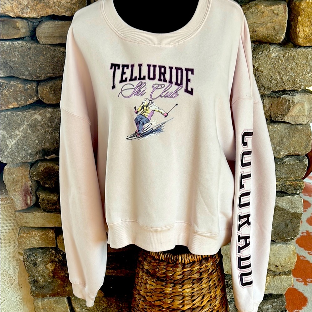 Telluride Ski Club cropped Sweatshirt Colorado 1987